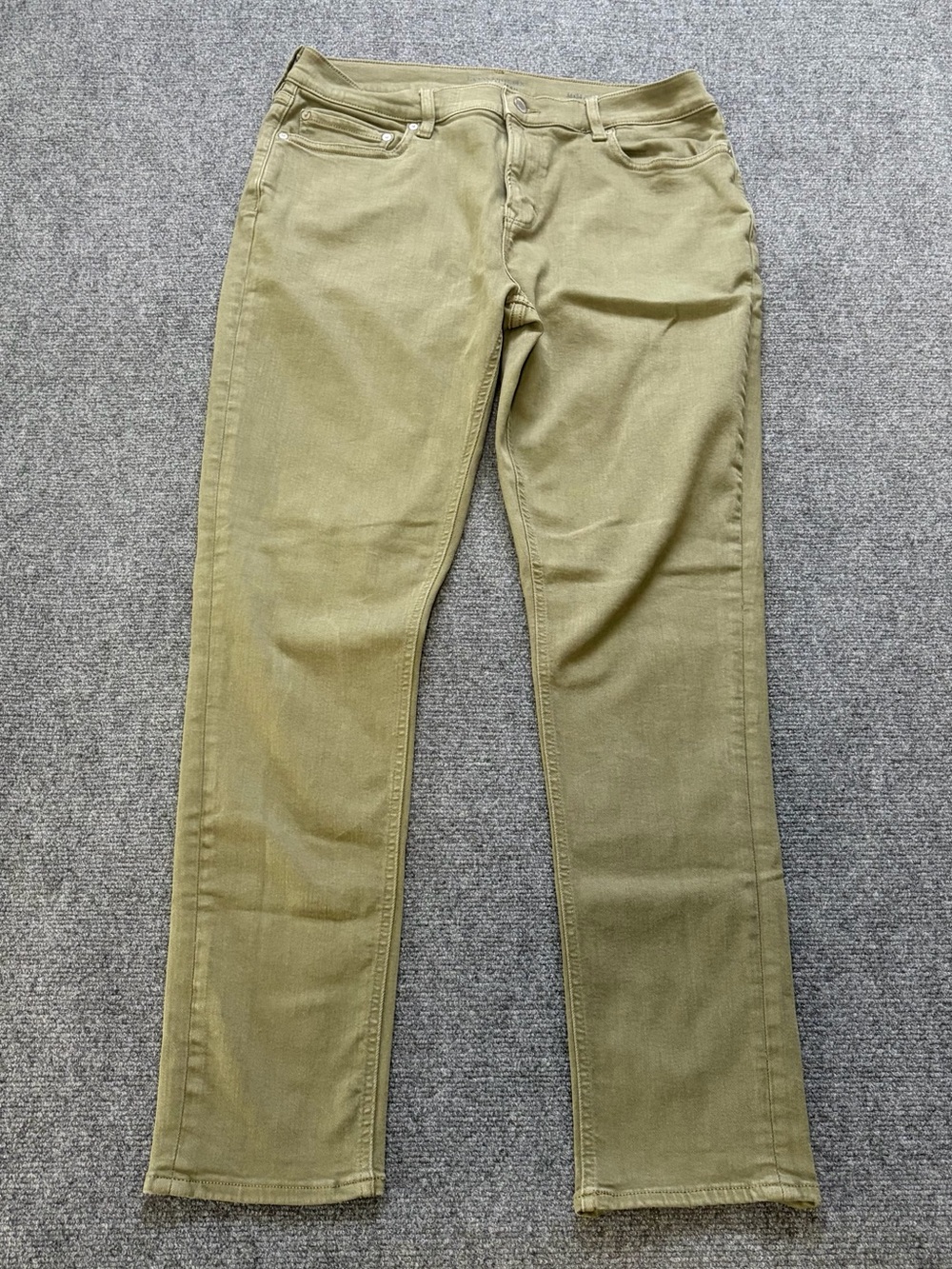 Banana Republic Travel Jean Mens 36x34 Skinny Fit Olive Khaki Pants